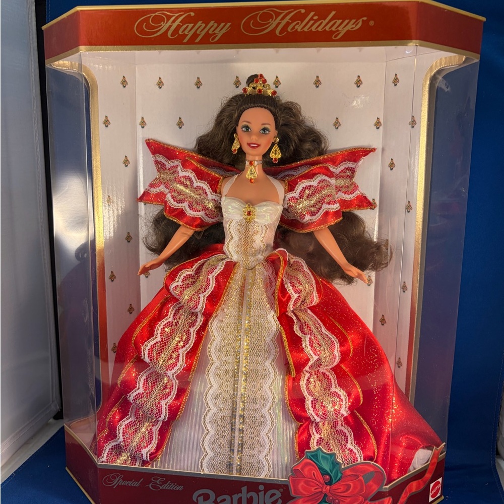 Barbie Red, White & Gold Holiday Display Doll